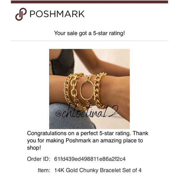 14K Gold Chunky Bracelet Set of 4 - Picture 6 of 7